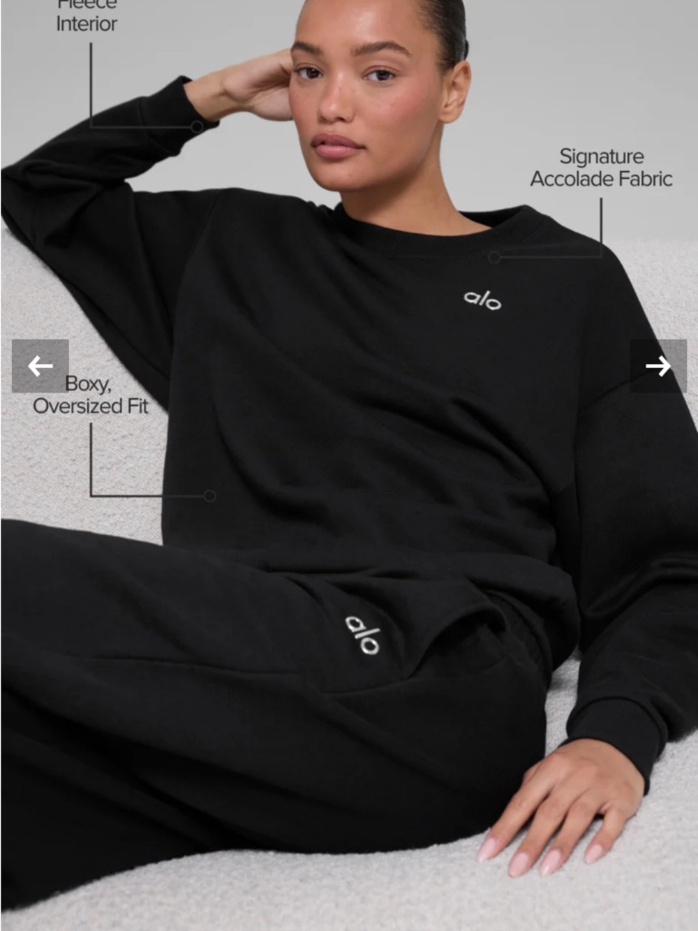 NWT ALO Yoga Accolade Sweatshirt in Black Size Small - Picture 2 of 11